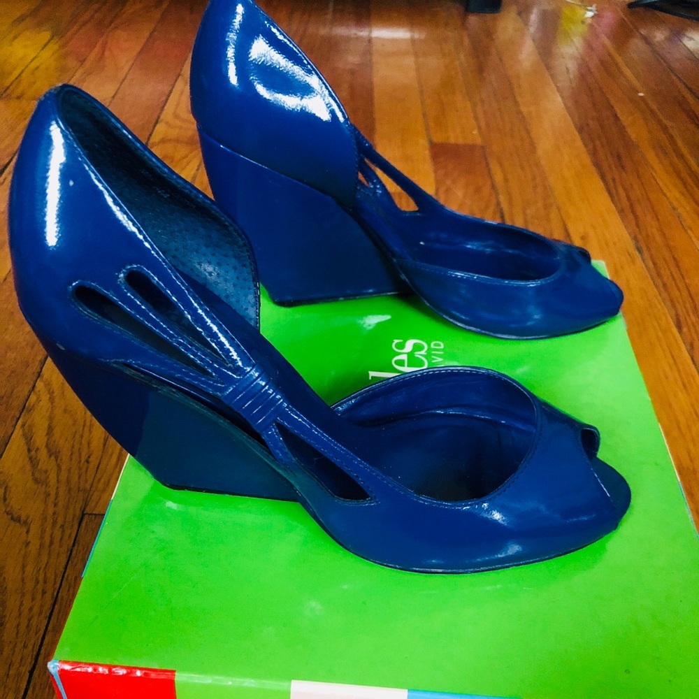 Charles by Charles David Indigo Blue Patent Wedges